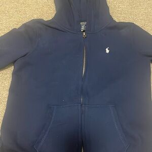 polo french full zip up hoodie